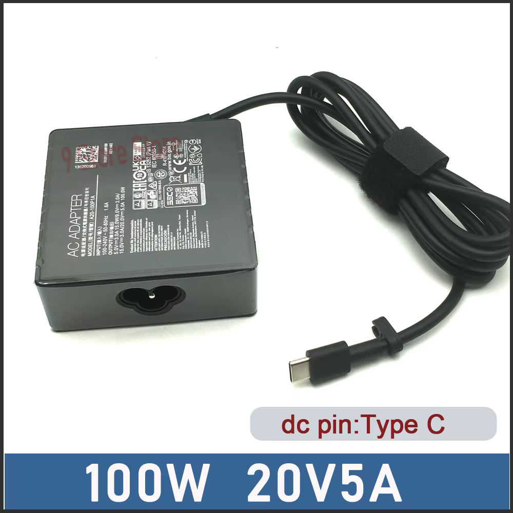 Véritable chargeur USB C pour ordinateur portable 100W 20V 5A PD rapide pour Asus ROG Flow Z13 X13 ZenBook 14X 14 adaptateur secteur alimentation