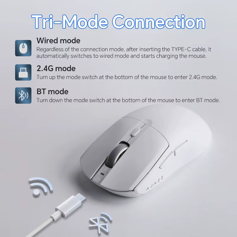 AJAZZ AJ139 V2 MC/AJ139 PRO souris de jeu sans fil PAW3311/PAW3395 capteur 12000DPI/26000DPI 500mAh