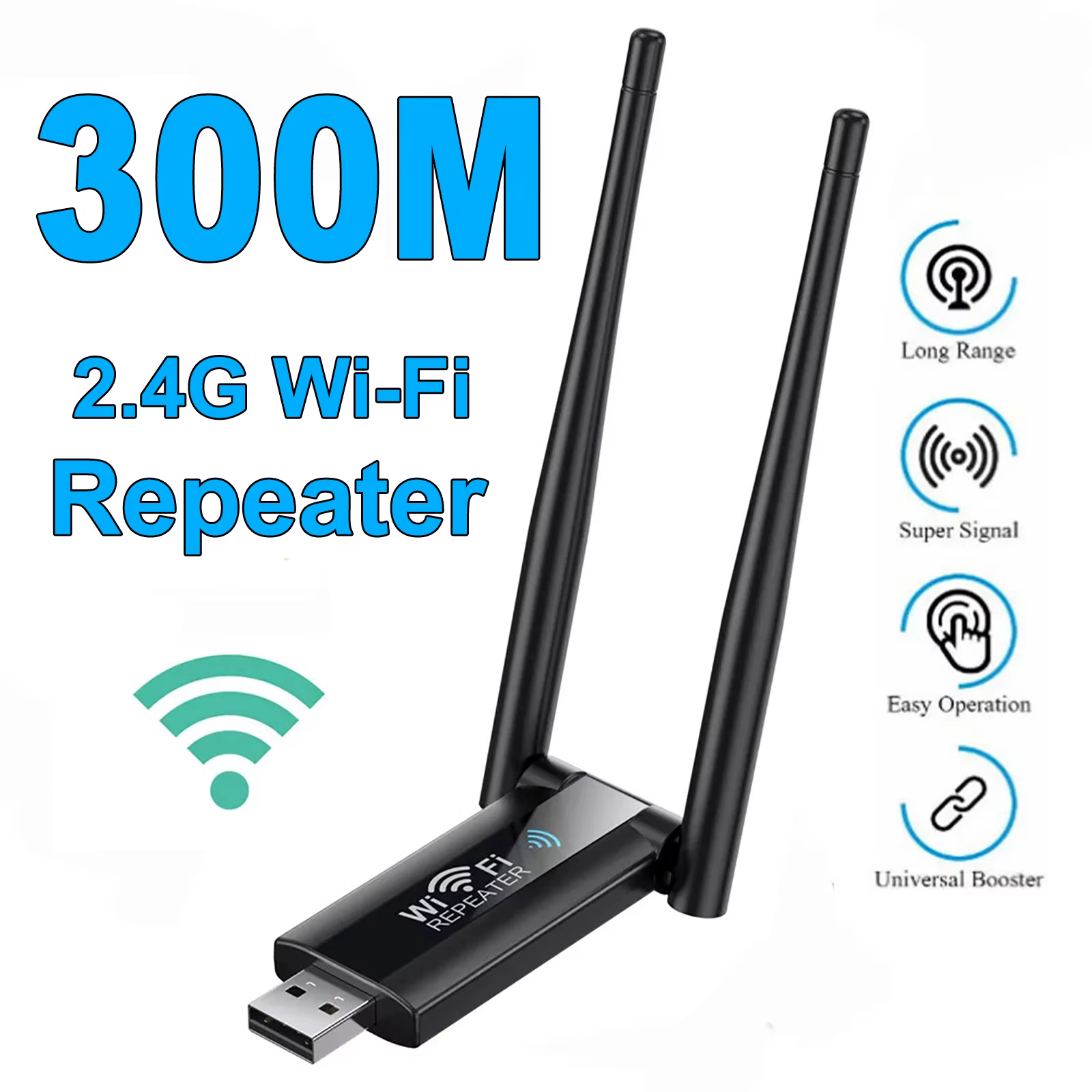 2.4G 300Mbps sans fil USB WiFi répéteur Extender