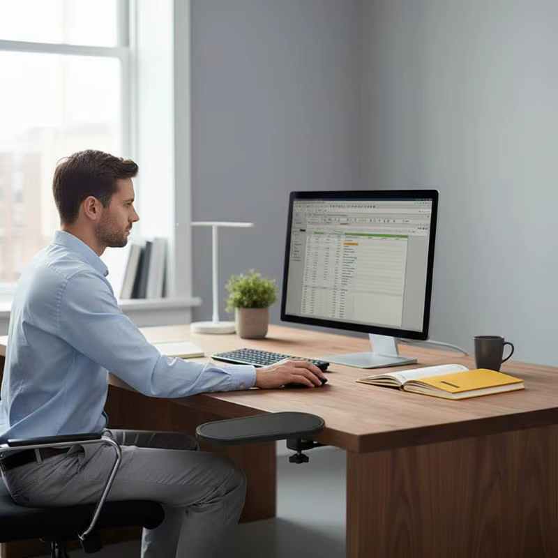 Support de bras de bureau rotatif et réglable