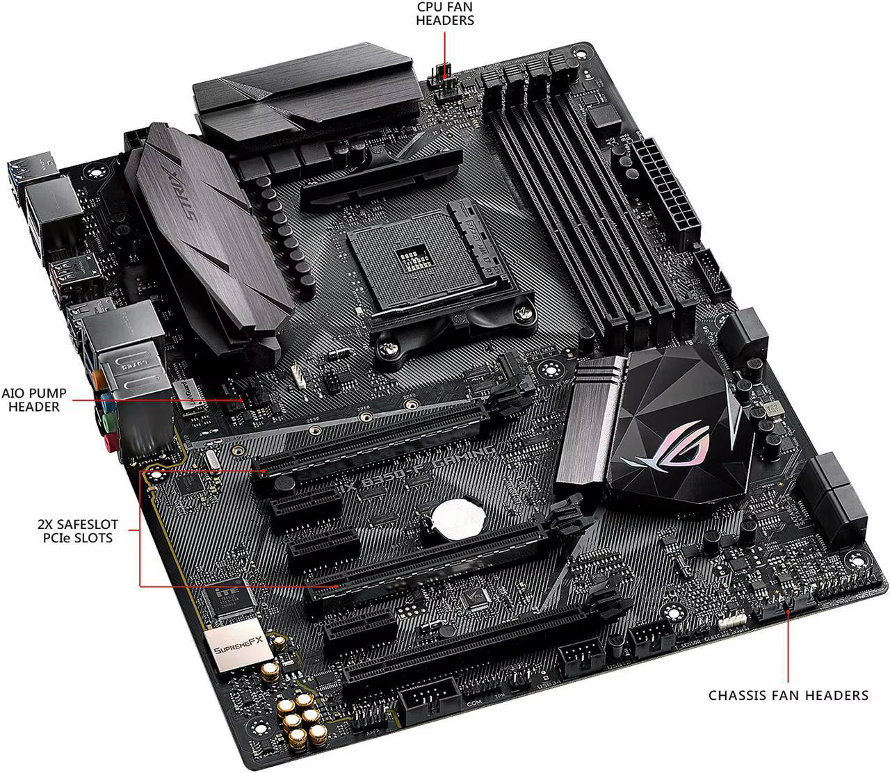 Carte mère ASUS ROG STRIX B350-F GAMING AMD B350 AM4 DDR4 3200MHz 64GB compatible avec les processeurs 5600 2600 2700 3500 5700 3900 1700 M.2 ATX