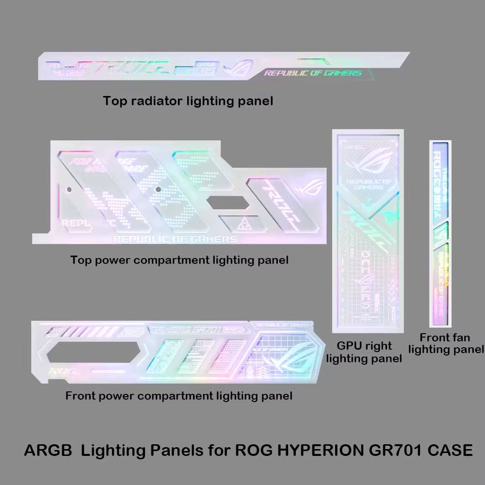 Panneaux d'éclairage ARGB à gravure laser pour châssis HYPERION GR701