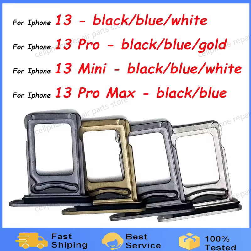 Plateau de carte Sim pour Iphone 13 Pro / 13 ProMAX / 13 Mini / 13, support de plateau de fente pour carte Micro SIM double, pièces de rechange pour lecteur de carte SD