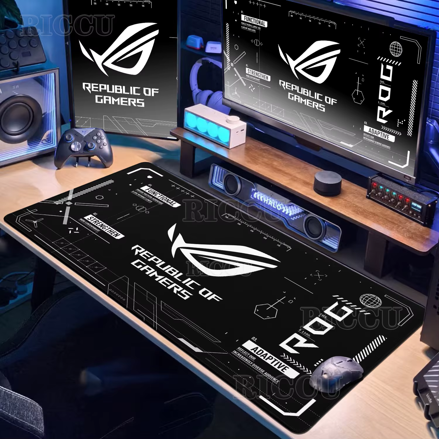 Grand tapis de souris ASUS de jeu sur PC