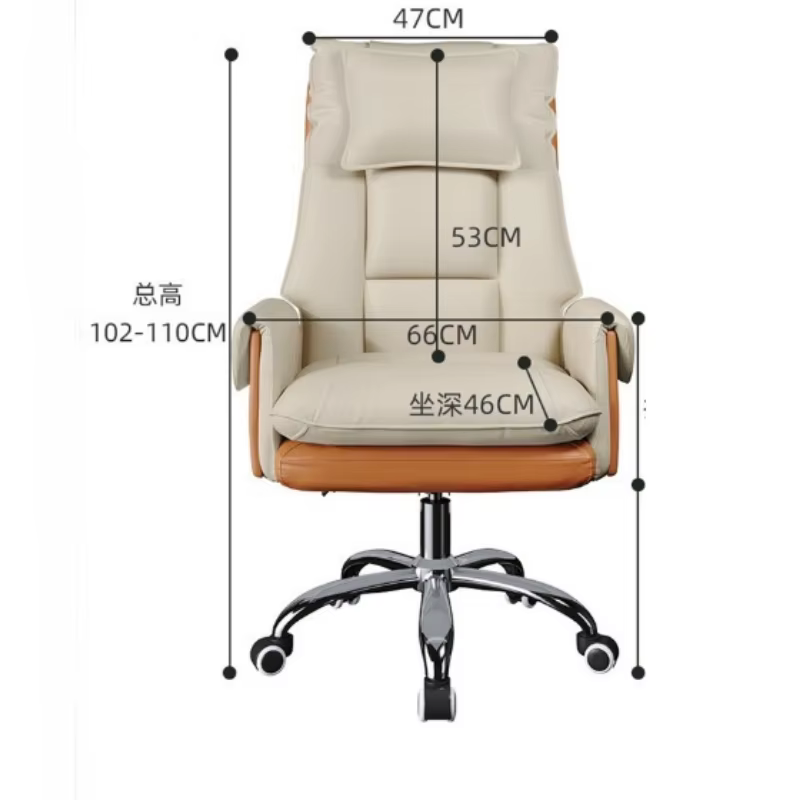 Appui-tête blanc Chaise De Bureau repose-pieds pivotant ordinateur