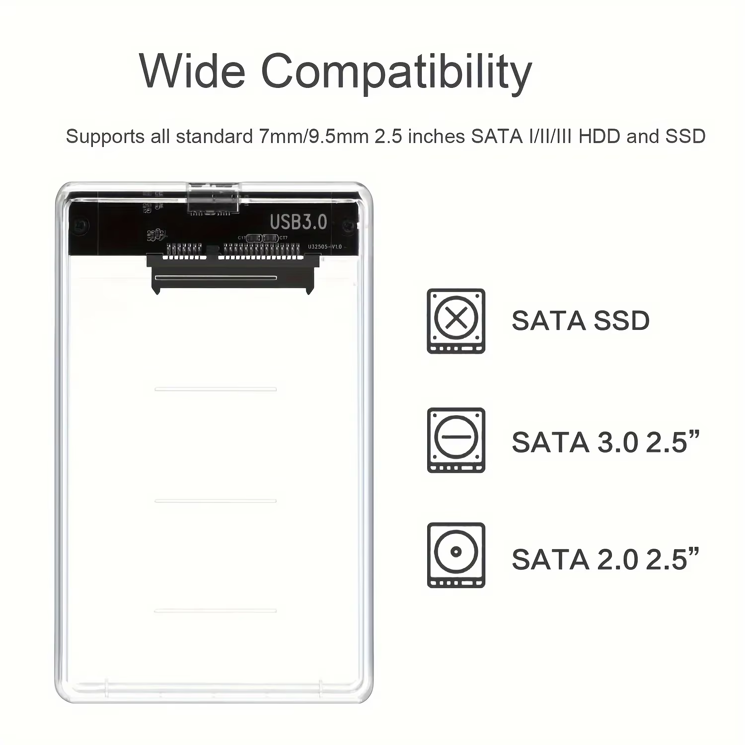 Boîtier de disque dur Transparent