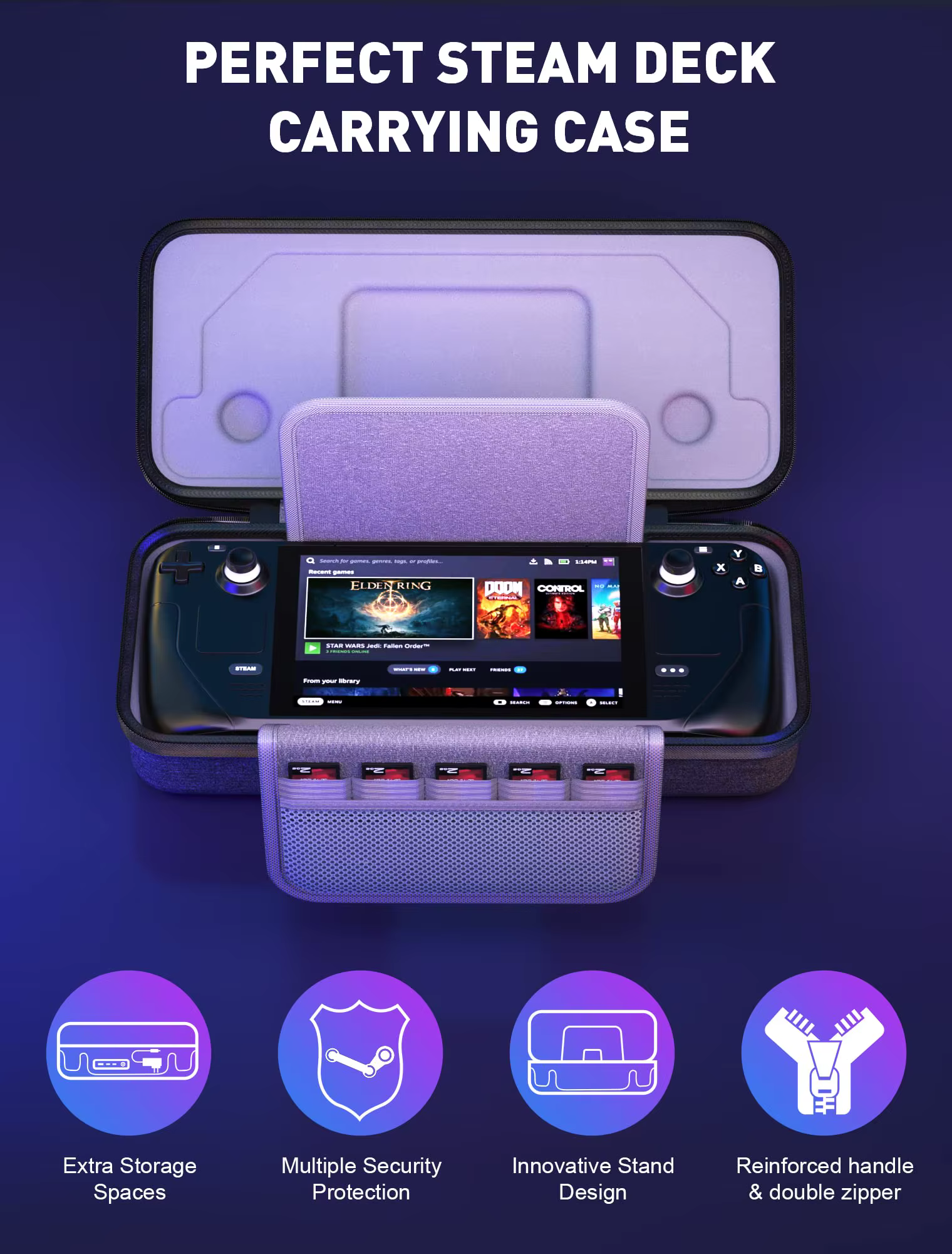 Étui de transport pour Console de jeu Steam Deck