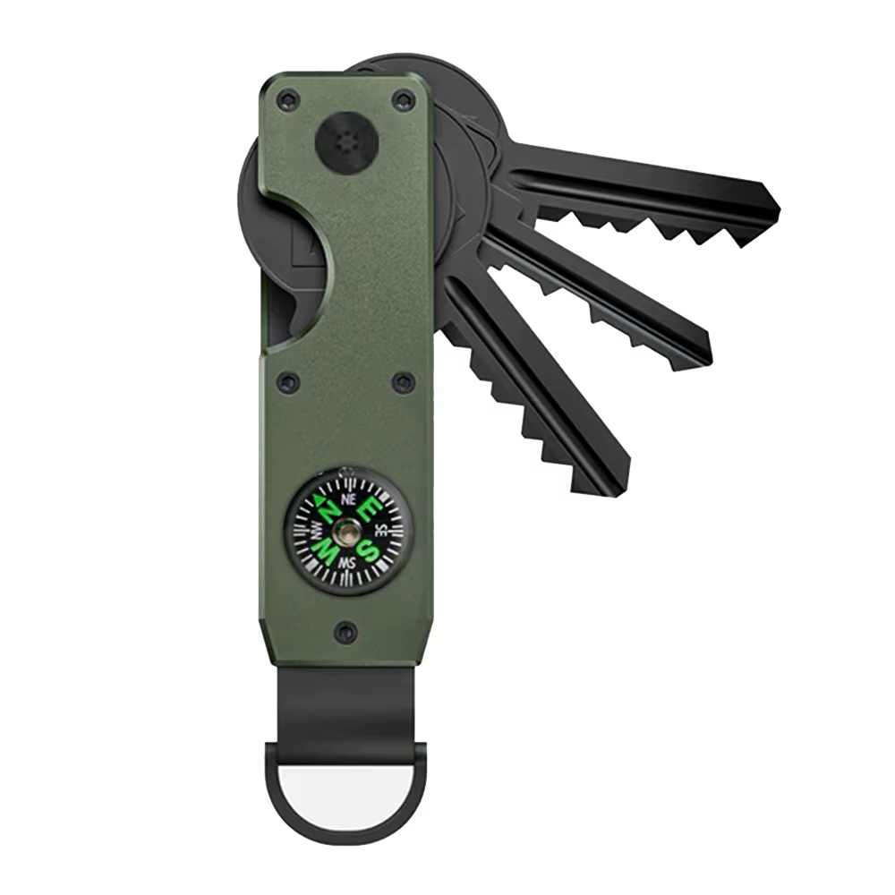 Organisateur de clés boussole - Porte-clés métallique compact | Porte-clés innovant minimaliste | Le porte-clés intelligent sécurise 2 à 6 clés
