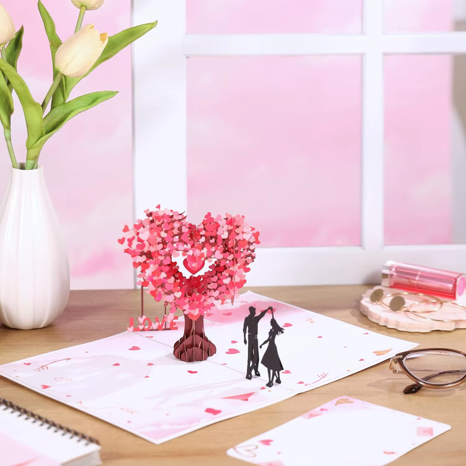 Carte d'anniversaire pop-up, pour elle, femme, mari, lui, couple ; cadeau idéal pour mariage, anniversaire romantique, anniversaire de mariage, Saint-Valentin