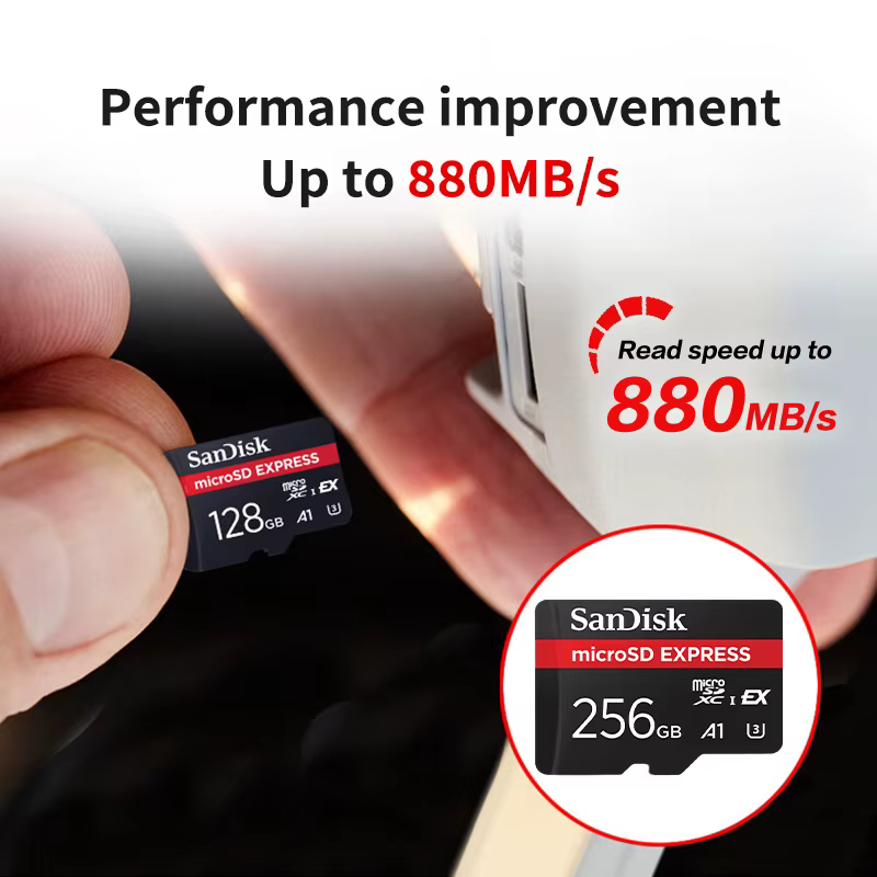 Carte microSD Express 128GB 256GB A2 5.3K NVMe TF