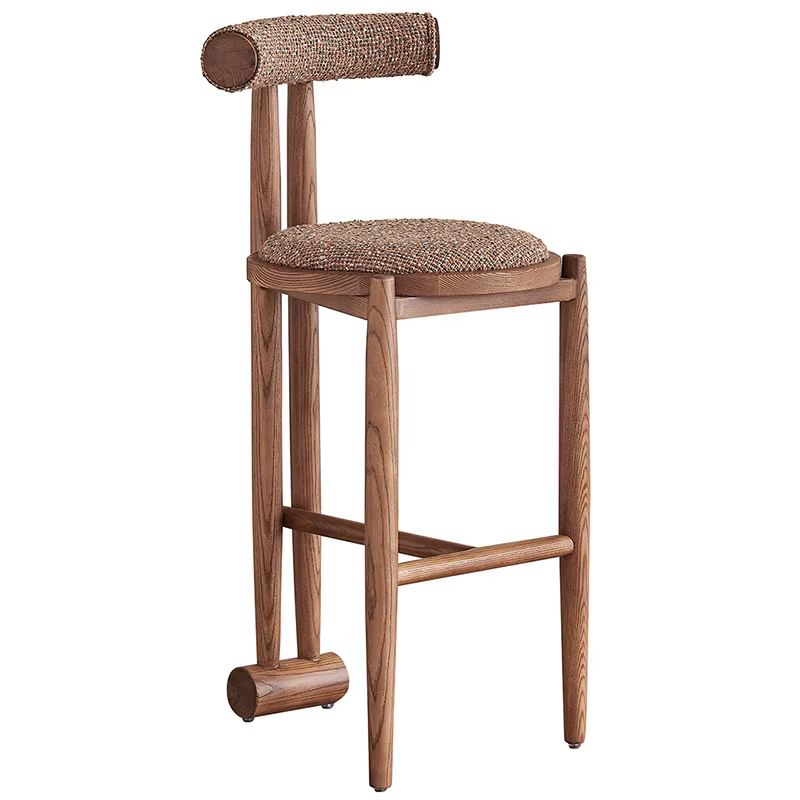 Chaise de bar contemporaine en bois, confortable, classique, style mid-century, pour cuisine, mobile, rembourrée, Krzeslo Barowe, mobilier de club
