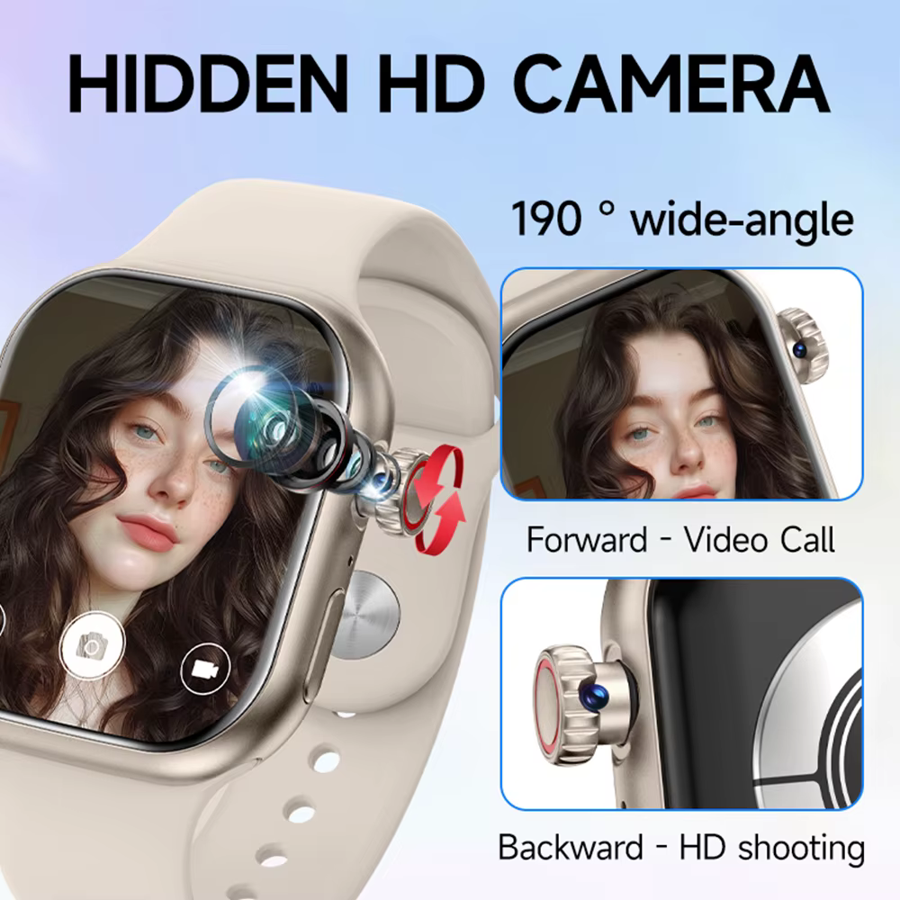 Montre connectée S10 Android 4G/5G LTE avec carte SIM, écran AMOLED 180 ° Caméra rotative, appel vidéo, GPS, WIFI, téléchargement d'applications, hommes, femmes, enfants