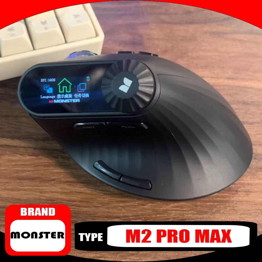 Monster M2 PRO MAX souris de jeu Rechargeable double Mode DPI léger ergonomique personnalisé Vertical sans fil
