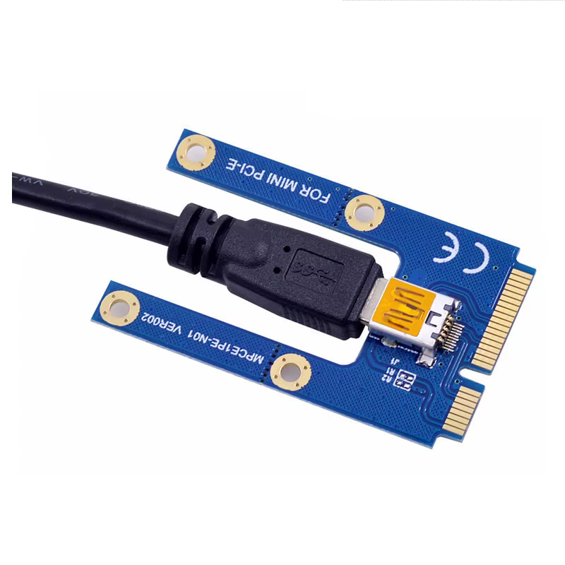 Mini PCIe vers PCI express 16X Riser pour ordinateur portable carte graphique externe EXP GDC BTC Antminer Miner mPCIe