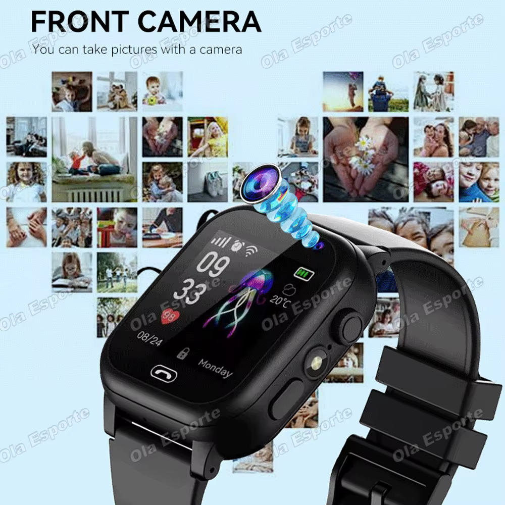 Montre connectée pour enfants avec carte SIM, fonction d'appel, SOS, suivi GPS, caméra HD, étanche, cadeau pour iOS et Android, nouveauté 2026