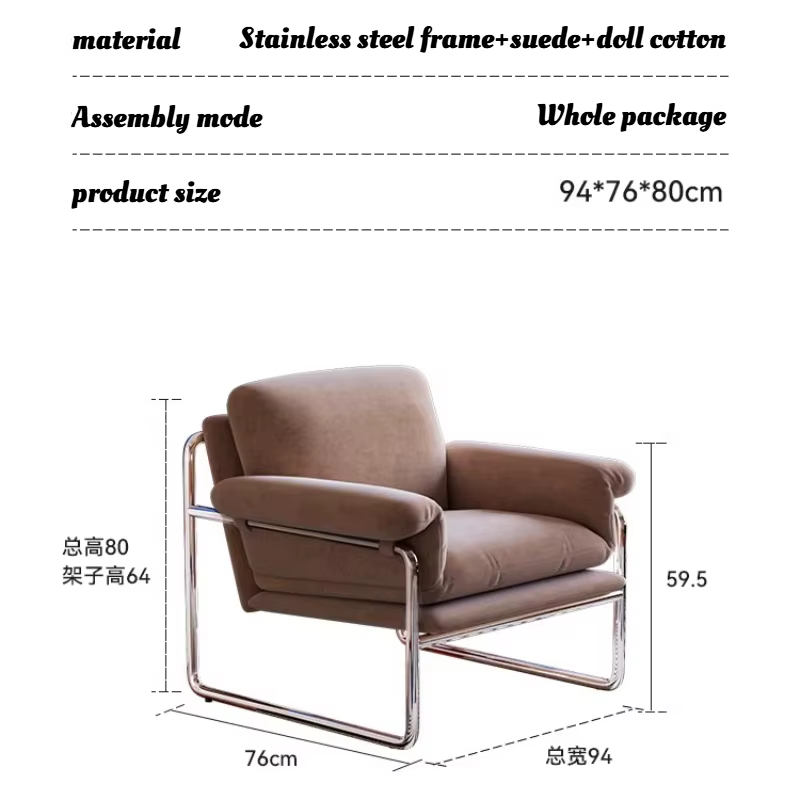 Fauteuil de salon design style Bauhaus, fauteuil d'appoint vintage en cuir véritable, pour salon, chambre, relaxation, confort, maquillage, vanité