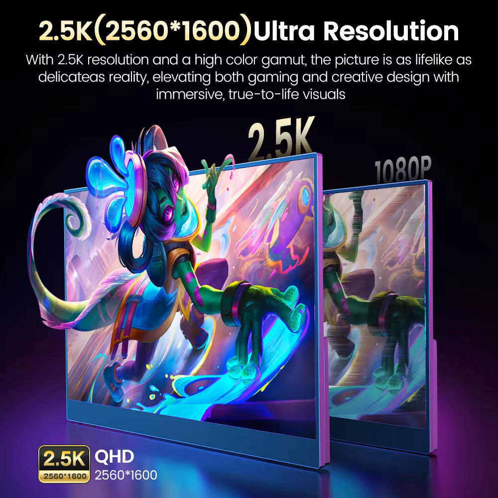 UPERFECT UGame J5 2.5K 240 Hz Moniteur de jeu 16" Écran portable 100 % sRGB avec HDMI USB C HDR Freesync pour PS5 Steam