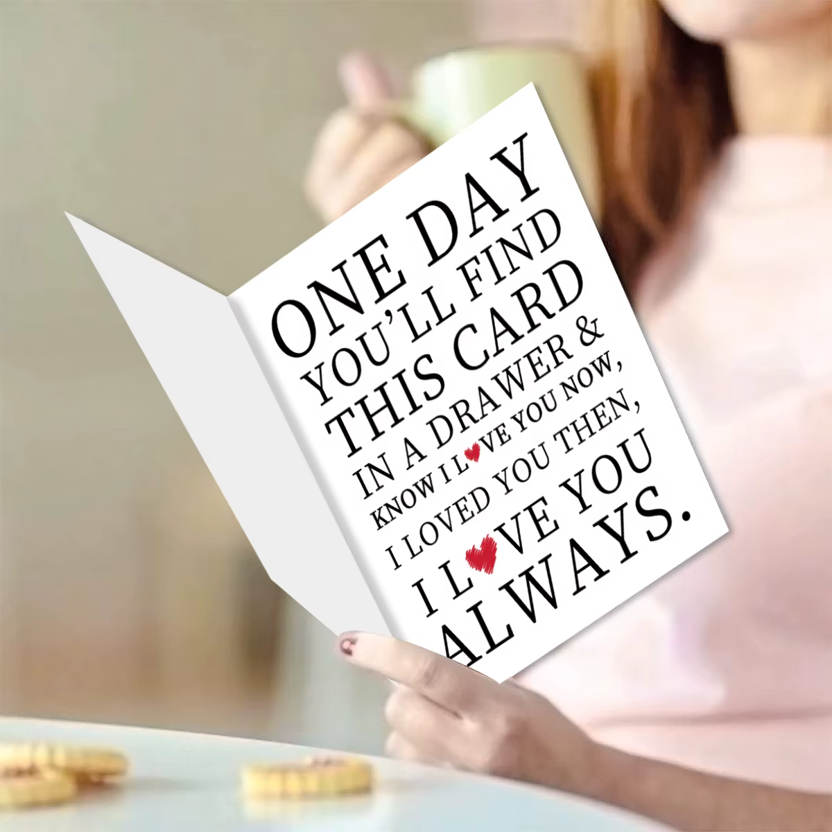 Carte d'anniversaire d'amour en forme de cœur, carte de vœux je t'aime toujours pour lui, son maman, femme, amant, parfaite pour la Saint-Valentin, le mariage