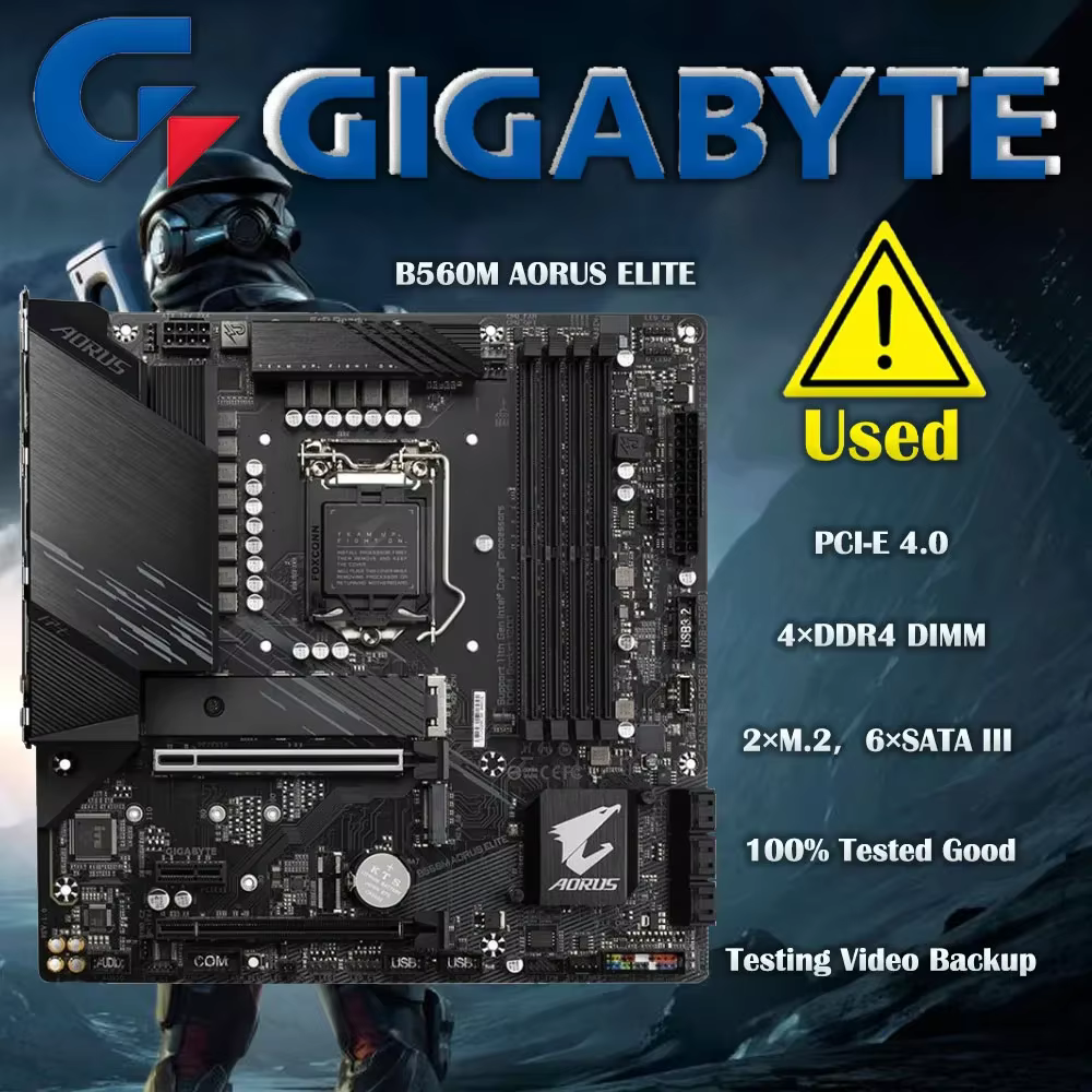 Cartes mères Gigabyte B560M AORUS ELITE LGA 1200 DDR4 128GB M-ATX pour carte mère de bureau Intel B560 M.2 SATA III USB3.0