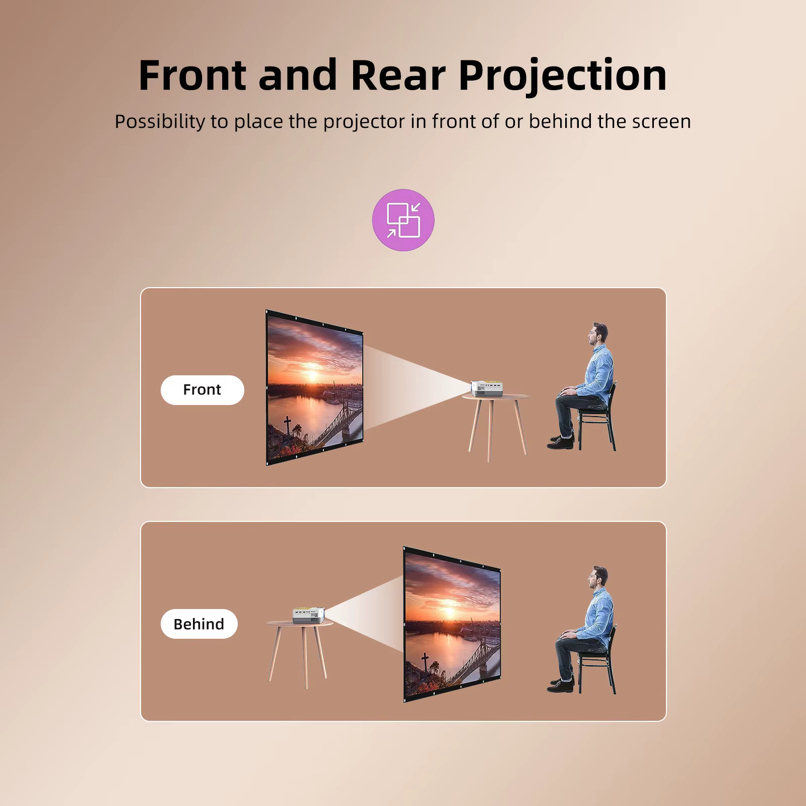 Salange ecran projection écran de projection Portable et pliable