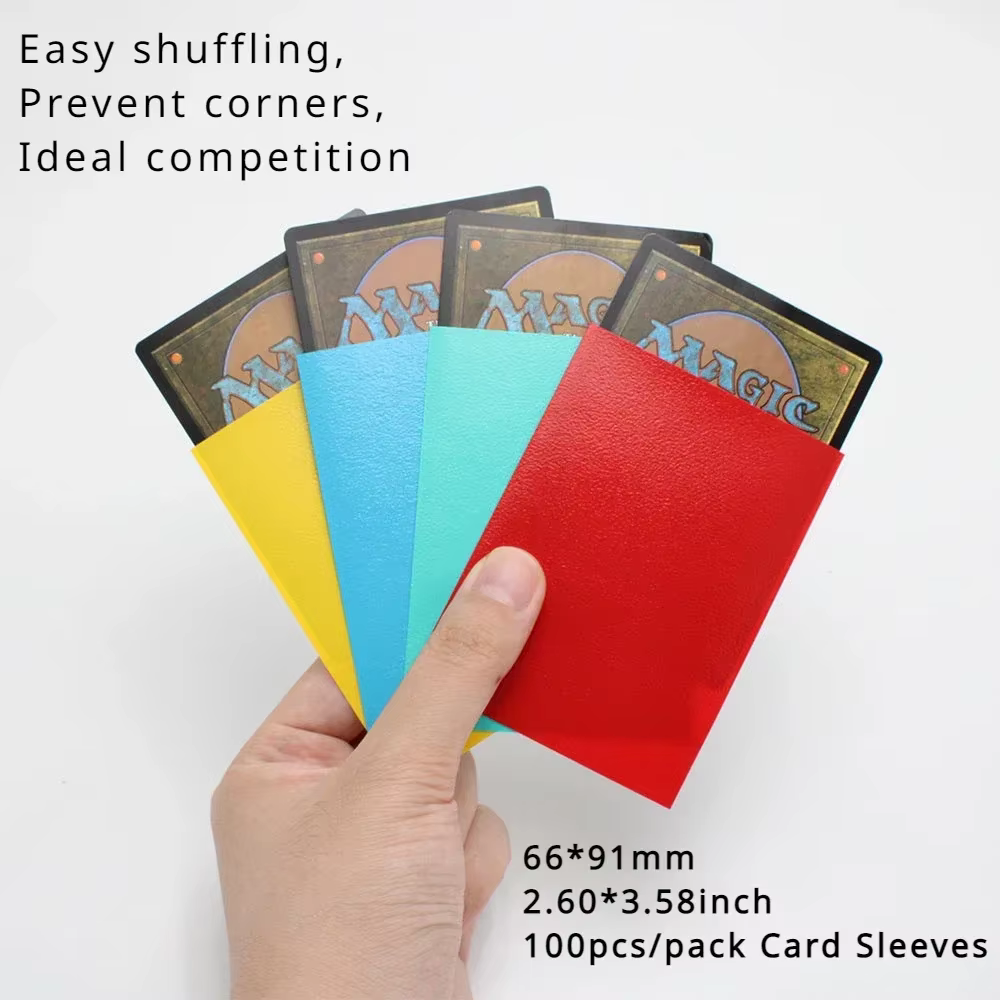 100 pièces 66x91mm mat coloré taille Standard manchons de cartes TCG