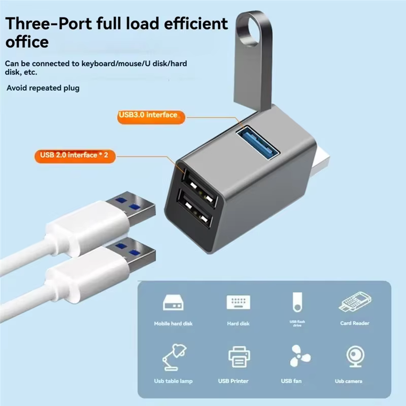 Hub USB 3 ports, haute vitesse