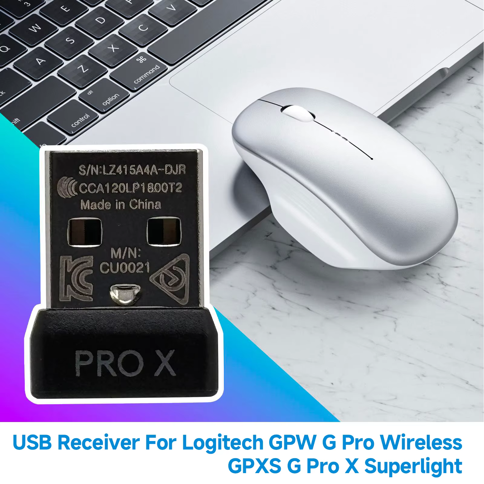 Récepteur USB pour Logitech GPW G Pro sans fil/GPXS G Pro X Superlight-dongle USB de souris