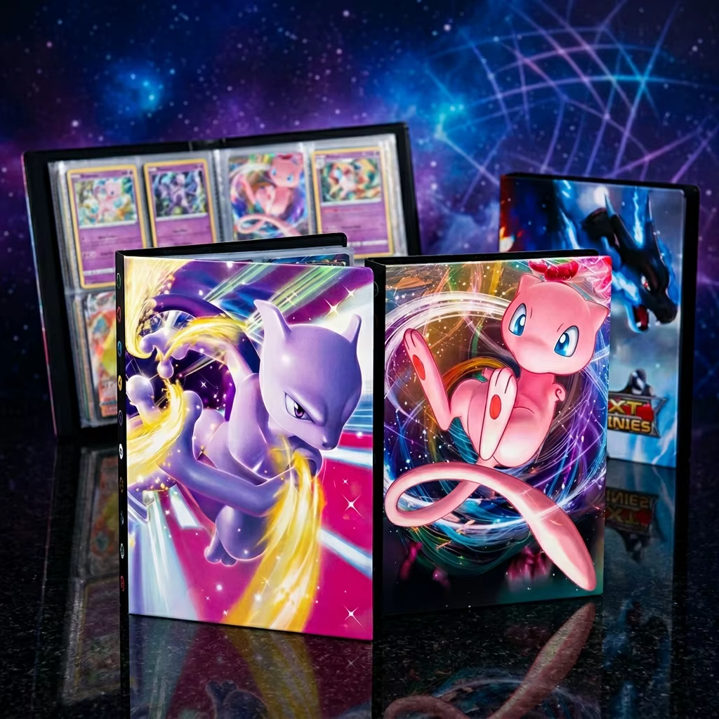 Album de cartes Bandai Pokémon 4 grilles, classeur de collection Pokémon, 240 pochettes, livre de rangement pour cartes à collectionner, cadeau de collection