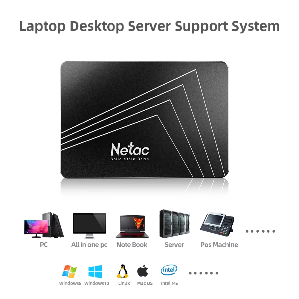 Netac 128gb 256gb 512gb 1tb 2tb SSD SATA3 2.5 pouces disque dur interne SSD pour ordinateur de bureau