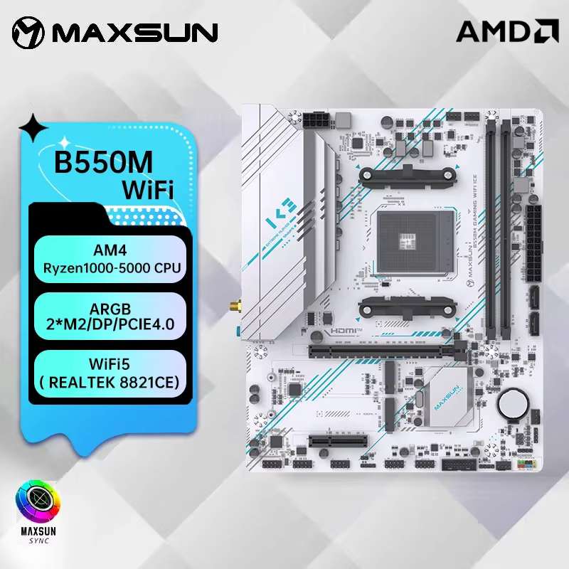 Carte mère MAXSUN B550M compatible avec AMD R7 5700X