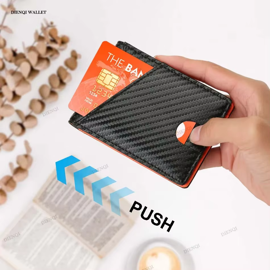 Rfid porte-carte en Fiber de carbone hommes portefeuilles pince à billets mince étui d'identité hommes mince minimaliste porte-carte Portable noir Walet choix