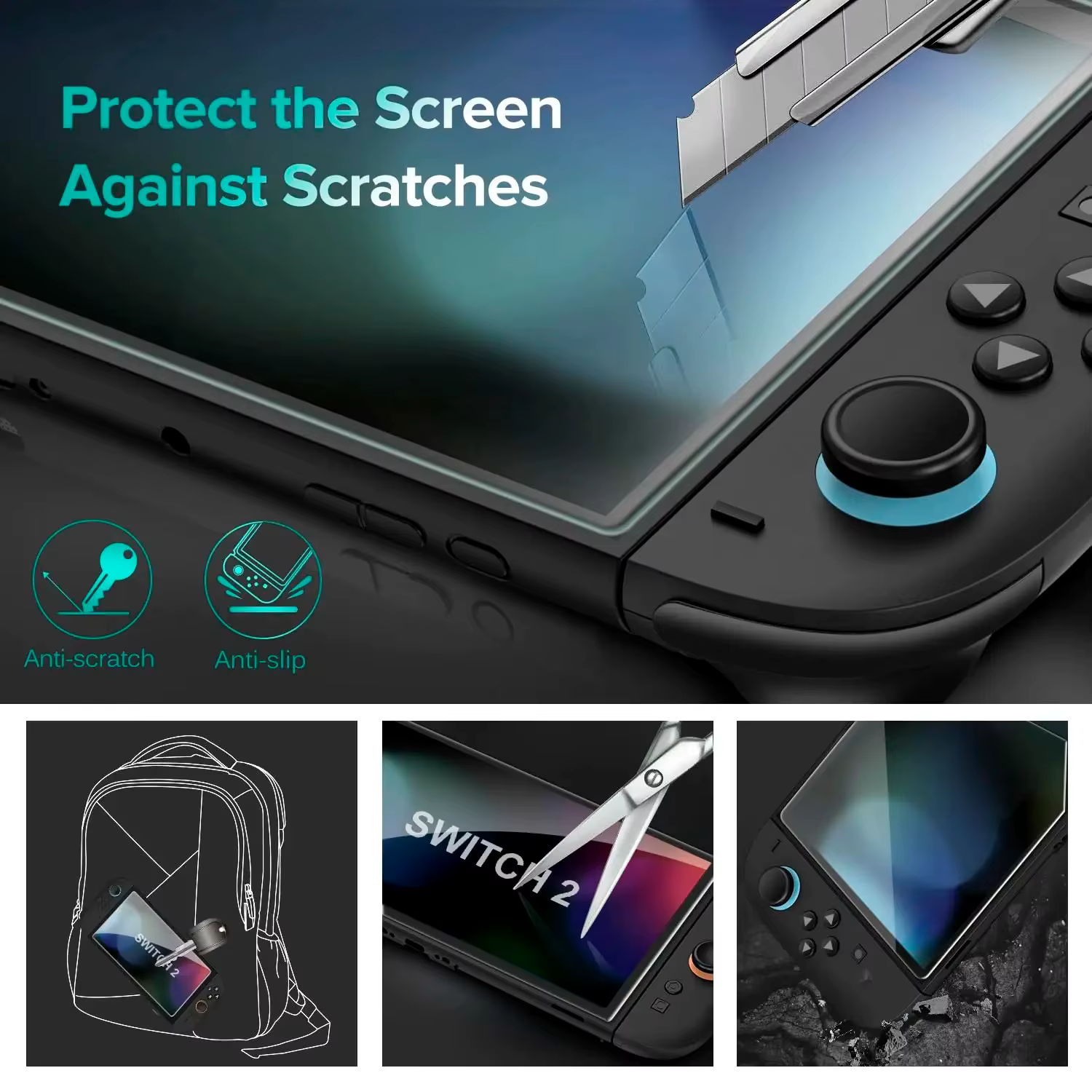 Protecteur d'écran en verre trempé HD NS2 pour Switch 2