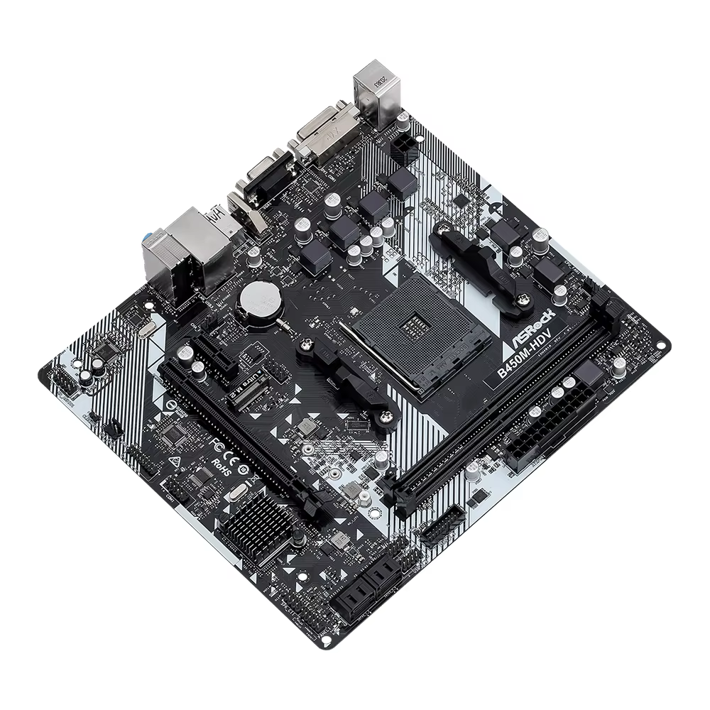 Carte mère ASROCK B450M-HDV R4.0 prenant en charge les processeurs 5800X3D 5700X 5600X 5600G 1700X 2700X