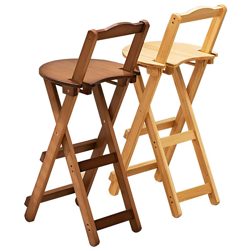 Chaise haute pliante de style rétro, chaise de restaurant pliante, chaise de bar en bambou, tabouret de bar, chaise haute de bureau portable