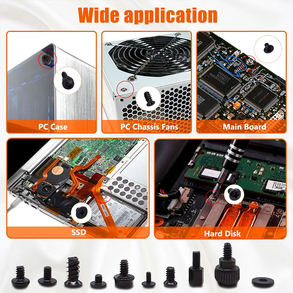 400 pièces vis d'ordinateur vis d'entretoises de carte mère vis PC vis pour ordinateur portable vis de boîtier PC vis de ventilateur vis SSD pour disque dur