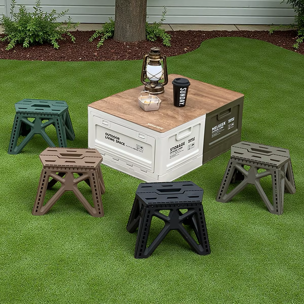 Tabouret pliant portable, haute charge, repose-pieds durable, chaise pliable, petit tabouret pour usage extérieur, camping, pêche, barbecue