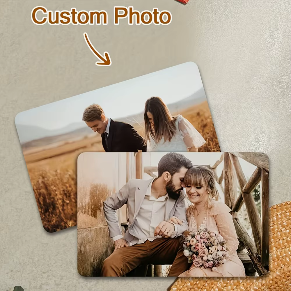 1 pièce/3 pièces Carte PVC personnalisée double face avec photo - Convient aux couples, à la Saint-Valentin, aux anniversaires et à d'autres occasions