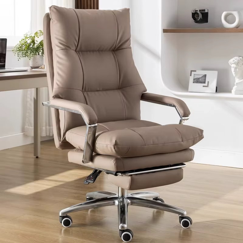 Chaise De bureau ergonomique De luxe en cuir moderne pivotant inclinable