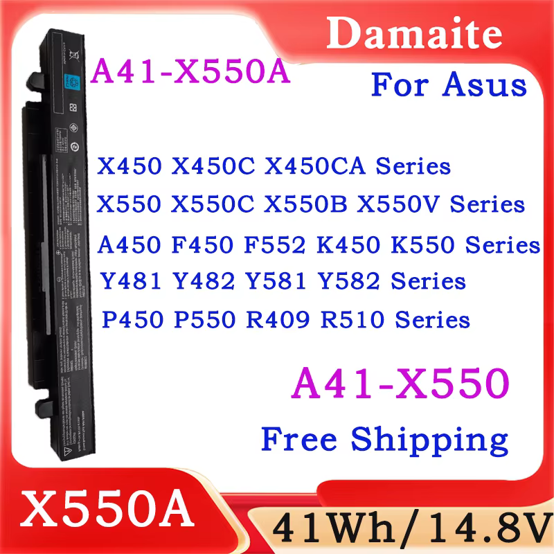Nouveau A41-X550A Batterie D'ordinateur Portable Pour Asus A41 X450 X550 X550CC R510C X550L A450 Y481 P450 A550 A550C F450 F550 F550V A41-X550