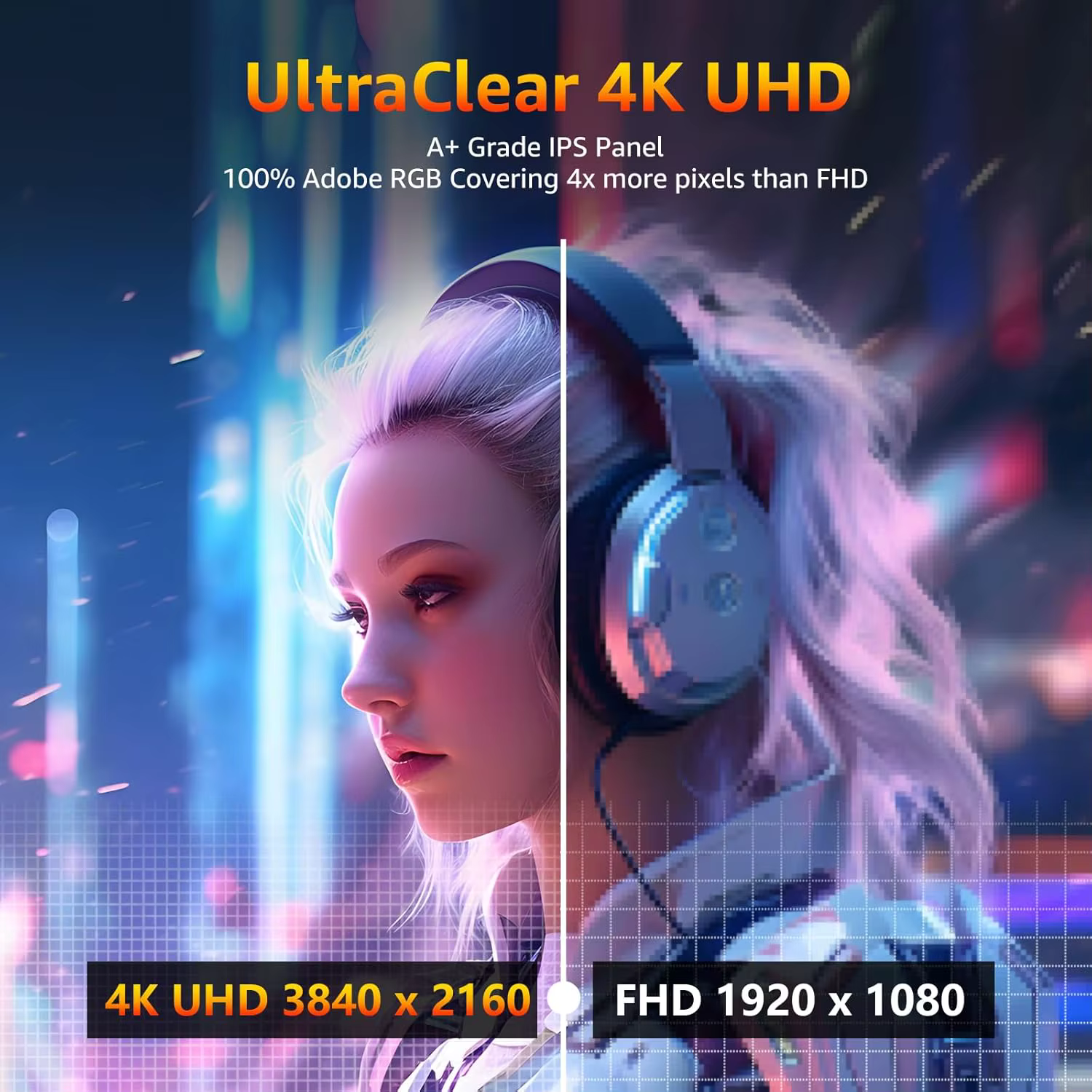 UPERFECT 18 pouces 4K grand moniteur portable IPS affichage 3840x2160 100% sRGB externe deuxième écran de jeu W / stand VESA HDMI USB-C affichage de jeu pour ordinateur portable de jeu PS4 commutateur