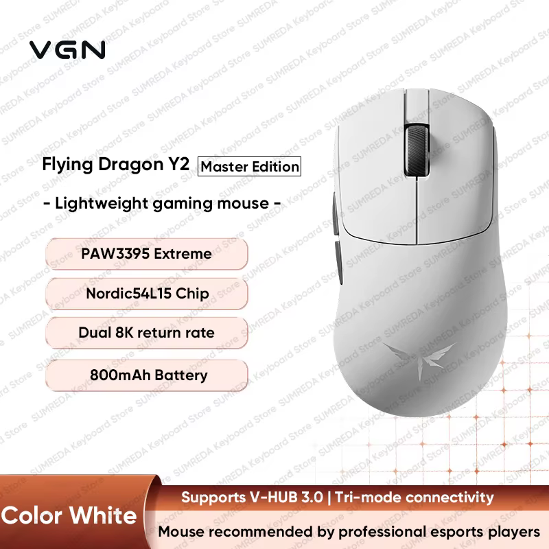 Nouveau souris de jeu VGN Flying Dragon Y2Master édition Pro Max PAW3395 PAW3950 8K BT 2.4G