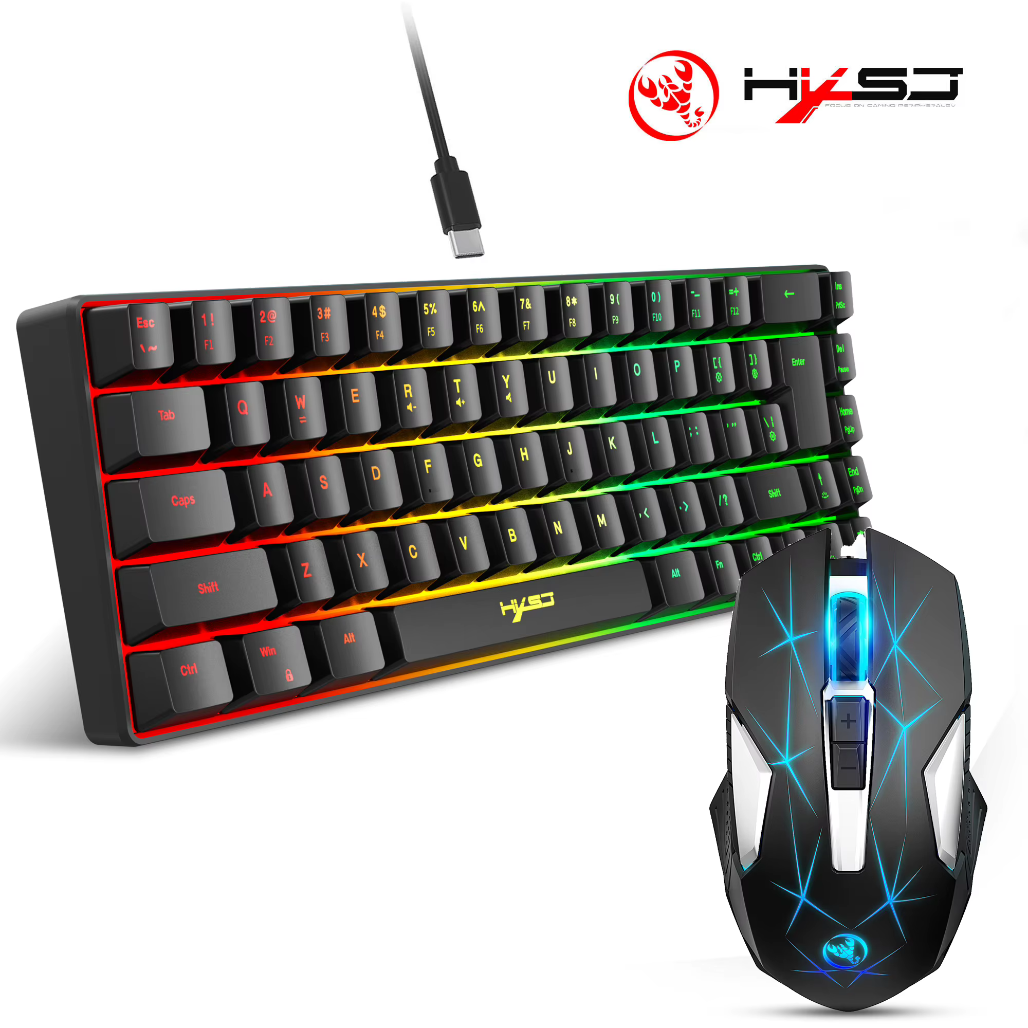 Kit clavier et souris de jeu à 68 touches