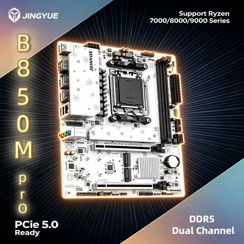 Jingyue B850M PRO carte mère DDR5 mémoire AM5 Ryzen ordinateur de bureau R7 9700X/9600X/7800X3D/7500F AMD B850/Socket AM5