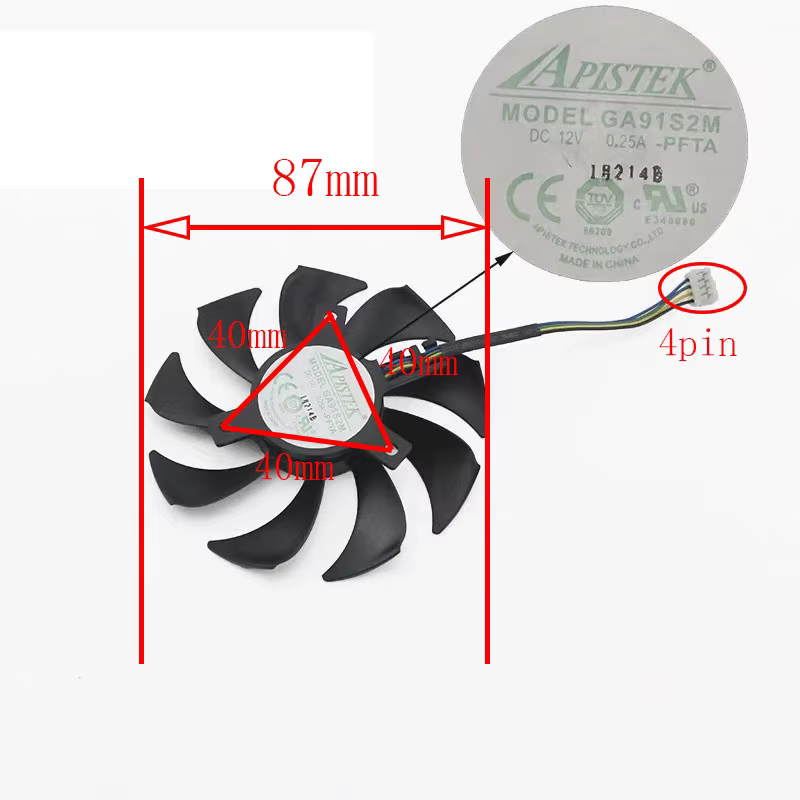 Ventilateur de refroidissement pour carte graphique Sapphire RX 460, Sapphire RX 550, nouveau ventilateur d'origine GA91S2M 85MM 4PIN RX 460 GPU