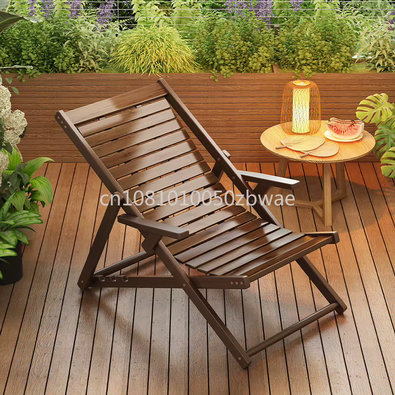 Chaise longue en bambou réglable sur quatre niveaux, pliable, pour usage domestique, permettant de s'asseoir ou de s'allonger, chaise de repos estivale pour le bureau