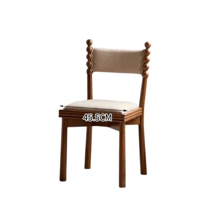 Chaise de salle à manger française Vintage, siège en bois massif, tabouret de salle à manger rétro pour la maison, siège à dossier rembourré pour cafés
