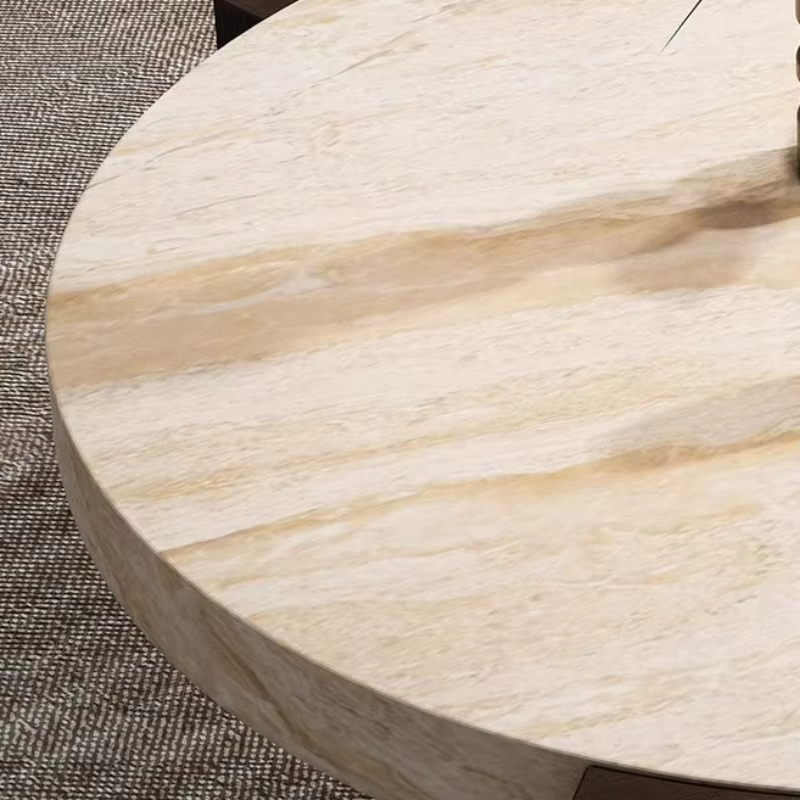 Tables basses originales style Japandi, en marbre, pour salon, avec plateau pour fleurs, design épuré, gain de place