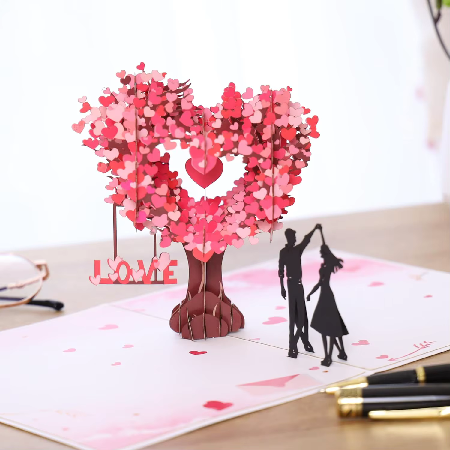 Carte d'anniversaire pop-up, pour elle, femme, mari, lui, couple ; cadeau idéal pour mariage, anniversaire romantique, anniversaire de mariage, Saint-Valentin