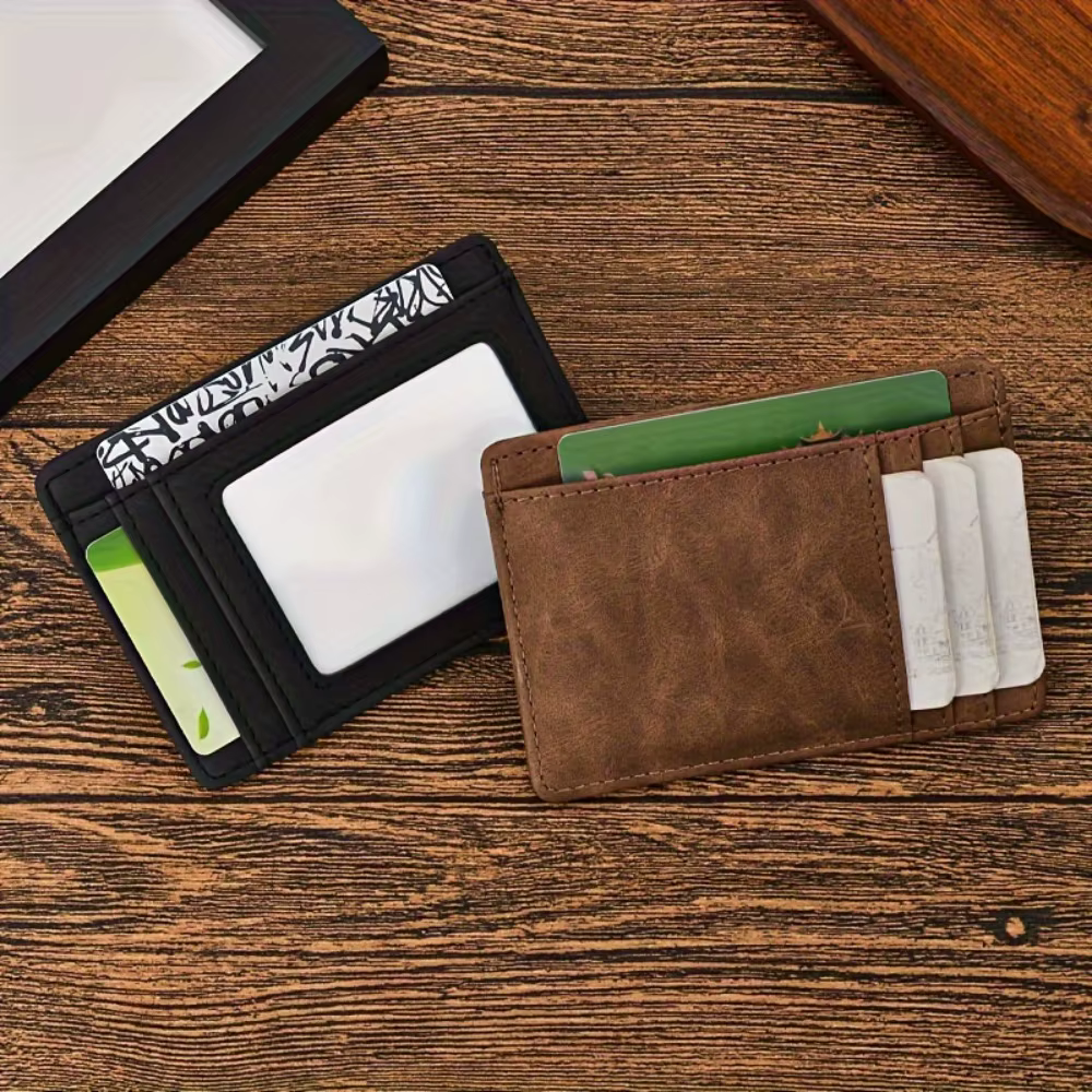 Porte-cartes en cuir pour hommes et femmes, Mini portefeuille court Ultra-fin, fente multi-cartes, Design Simple, porte-monnaie universel en PU