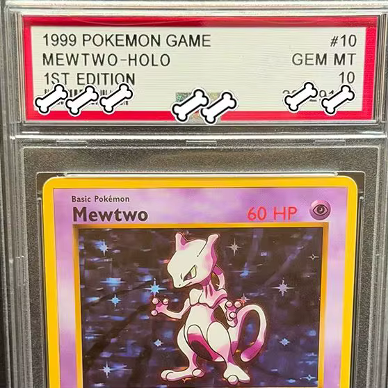 Carte Proxy de Jeu PTCG DIY 1999 POKEMON MEWTWO Non-HOLO GEM MT 1ère Édition Base Set GAME GREY HAT VAN GOGH Cadeau Jouet